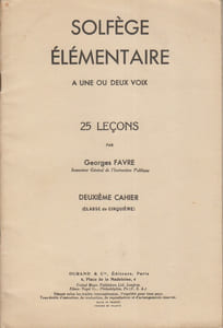 Solfège élémentaire à une ou deux voix. Deuxième cahier (classe de cinquième).