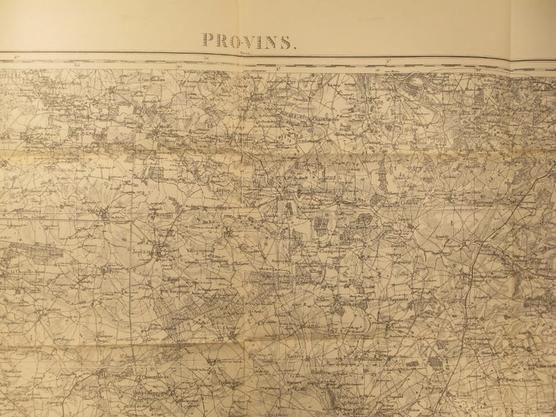 Provins (Meaux). Carte N&deg; 66. Carte d'&eacute;tat major. Relev&eacute;s de 1833.. PROVINS - CARTE 