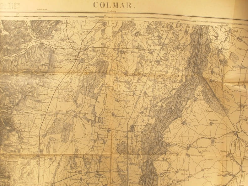 Colmar (Strasbourg). Carte N&deg; 86. Carte d'&eacute;tat major. Relev&eacute;s de 1837.. COLMAR - CARTE 