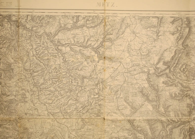 Metz. Carte N&deg; 36. Carte au 1/80 000. Relev&eacute;s de 1833. R&eacute;vis&eacute;e en 1901 et 1912. Tirage de 1915.. METZ - CARTE 