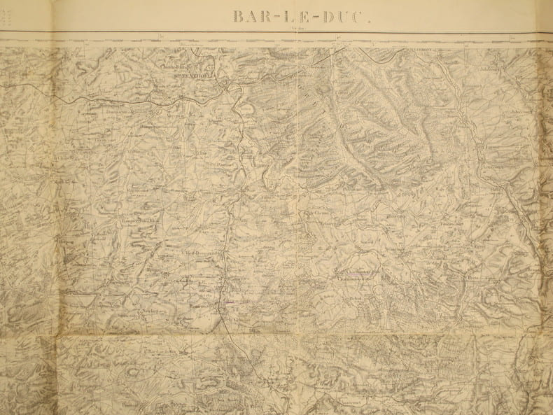 Bar-le-Duc (Verdun). Carte N&deg; 51. Carte au 1/80 000. Relev&eacute;s de 1838. R&eacute;vis&eacute;e en 1911.. BAR-LE-DUC - CARTE 