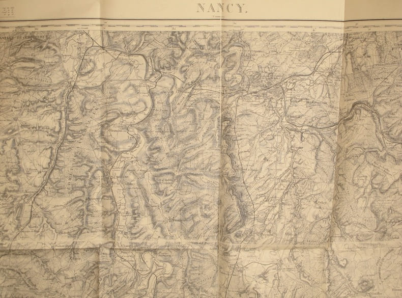 Nancy (Commercy). Carte N&deg; 69. Carte au 1/80 000. Relev&eacute;s de 1837. R&eacute;vis&eacute;e en 1893.. NANCY - CARTE 