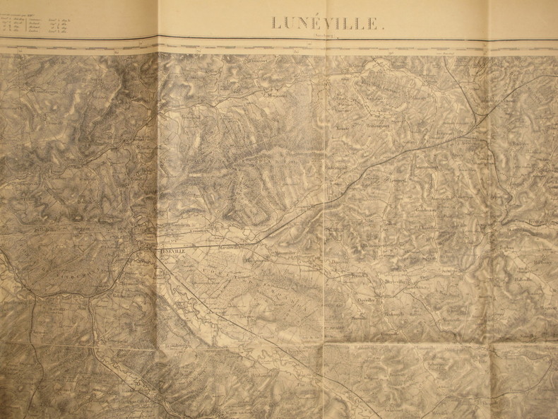 Lunéville (Sarrebourg). Carte N° 70. Carte au 1/80 000. Relevés de 1833. Révisée en 1895.. LUNEVILLE - CARTE 