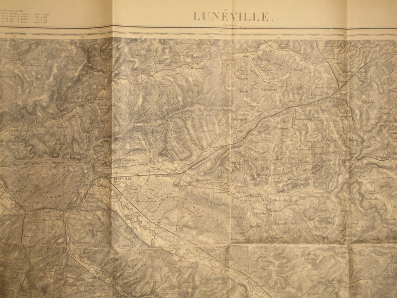Lun&eacute;ville (Sarrebourg). Carte N&deg; 70. Carte au 1/80 000. Relev&eacute;s de 1833. R&eacute;vis&eacute;e en 1895.. LUNEVILLE - CARTE 