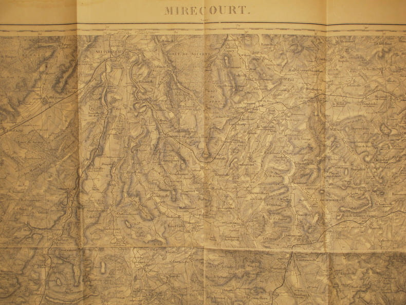 Mirecourt (Nancy). Carte N&deg; 84. Carte au 1/80 000. Relev&eacute;s de 1845. R&eacute;vis&eacute;e en 1896.. MIRECOURT - CARTE 