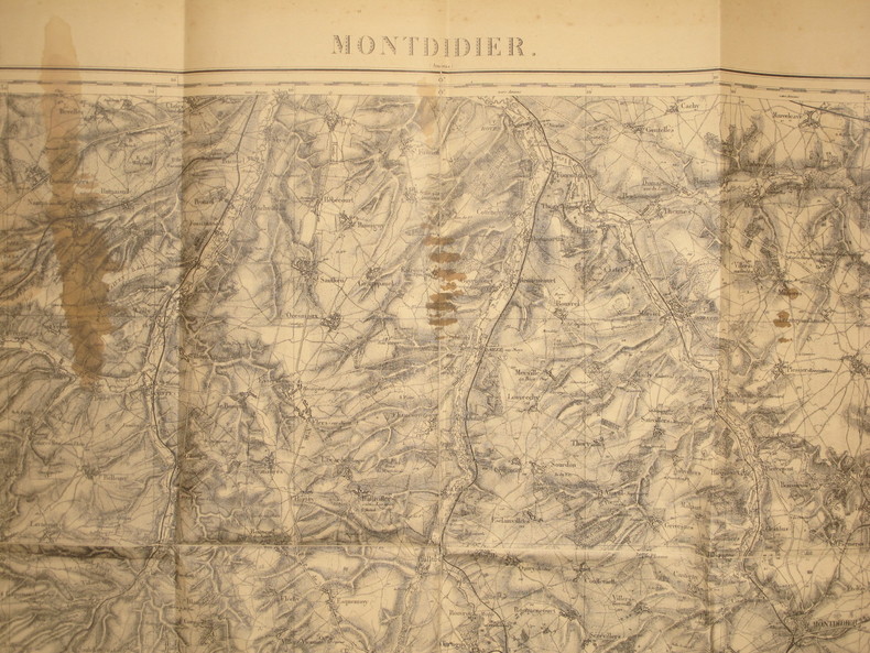 Montdidier (Amiens). Carte N° 21. Carte au 1/80 000. Relevés de 1837. Révisée en 1902.. MONTDIDIER - CARTE 