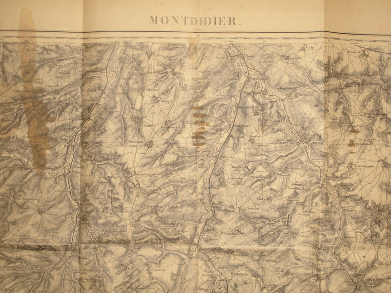 Montdidier (Amiens). Carte N&deg; 21. Carte au 1/80 000. Relev&eacute;s de 1837. R&eacute;vis&eacute;e en 1902.. MONTDIDIER - CARTE 