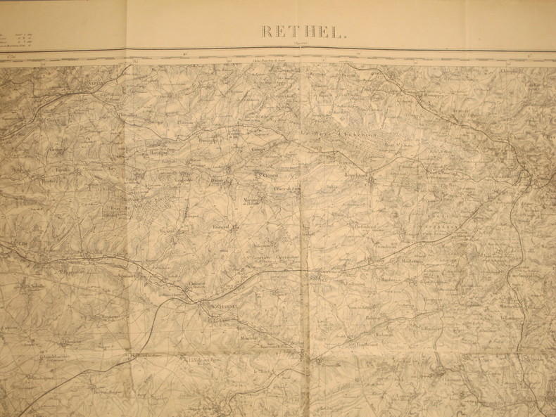 Rethel (Rocroi). Carte N° 23. Carte au 1/80 000. Relevés de 1833. Révisée en 1897.. RETHEL - CARTE 