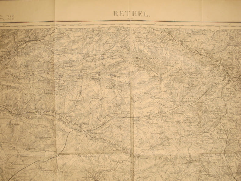 Rethel (Rocroi). Carte N&deg; 23. Carte au 1/80 000. Relev&eacute;s de 1833. R&eacute;vis&eacute;e en 1897.. RETHEL - CARTE 