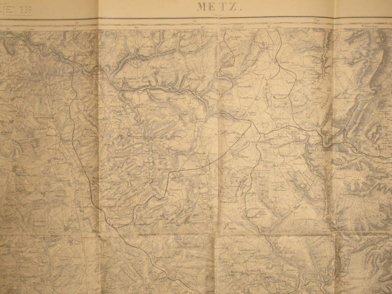 Metz (Longwy). Carte N&deg; 36. Carte au 1/80 000. Relev&eacute;s de 1835. R&eacute;vis&eacute;e en 1896.. METZ - CARTE 