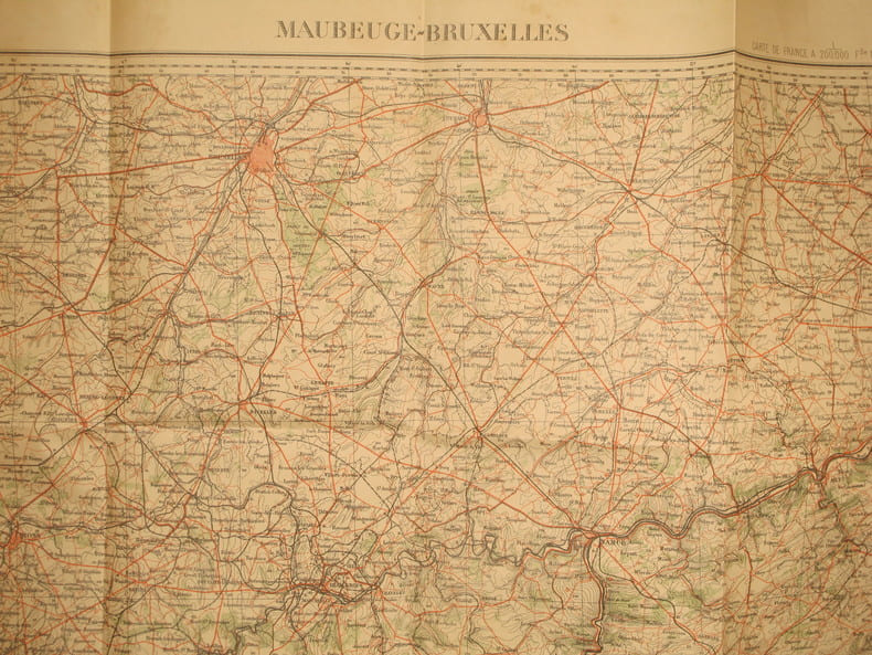 Maubeuge-Bruxelles. Feuille N&deg; 5. Carte de France en couleurs au 1 200 000e. Feuille N&deg; 5.. MAUBEUGE-BRUXELLES - FEUILLE 