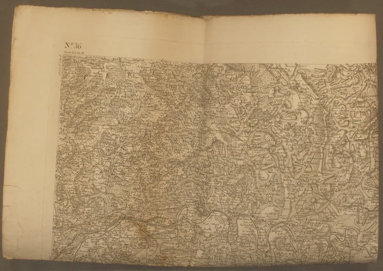 Carte de Cassini N&deg; 56 : R&eacute;gion du Quercy - Cahors - Figeac… Carte en taille douce, tirage XIXe si&egrave;cle.. CARTE DE CASSINI 