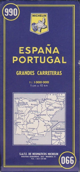 Ancienne Carte Michelin N&deg; 990 : Espagne. Portugal. Grandes routes. Carte au 1 000.000e. Grandes carreteras.. CARTE MICHELIN 