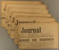 Le Petit journal. Numéros des 13 - 14 - 15 - 17 - 18 et 19 août 1899 couvrant de la seconde à la sixième journée du Conseil de guerre de Rennes.. LE ...