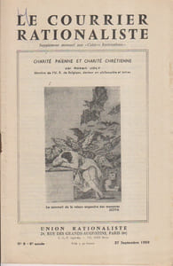 Le Courrier rationaliste 6e année N° 9. Supplément mensuel aux cahiers rationalistes.