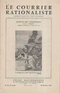 Le Courrier rationaliste 6e année N° 10. Supplément mensuel aux cahiers rationalistes.