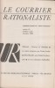 Le Courrier rationaliste 13e année. Numéros 8-10-11-12. Supplément mensuel aux cahiers rationalistes.. LE COURRIER RATIONALISTE 1966 