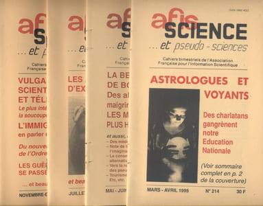 Cahiers bimestriels de l'Association Française pour l'Information Scientifique. Année 1995 incomplète. Du numéro 214 au numéro 218. Le numéro 217 manque.