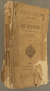Oeuvres complètes de Buffon mises en ordre et précédées d'une notice historique par M. A. Richard. Tome 15 seul : Histoire des animaux. Oiseaux. 16 gravures en noir sur feuilles volantes n'appartiennent pas à cette édition.