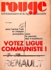 Rouge N° 193. Hebdomadaire de la ligue communiste. Votez Ligue Communiste!. ROUGE 