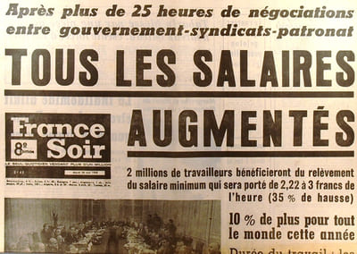 France soir. 28 mai 1968. 8e édition. Tous les salaires augmentés.