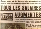 France soir. 28 mai 1968. 8e édition. Tous les salaires augmentés.. FRANCE-SOIR 28 mai 1968 