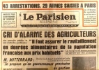 Le Parisien libéré. 29 mai 1968. Cri d'alarme des agriculteurs.... LE PARISIEN LIBERE 