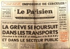 Le Parisien libéré. 5 juin 1968. La grève se poursuit dans les transports et dans le secteur public…. LE PARISIEN LIBERE 