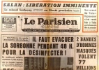 Le Parisien libéré. 14 juin 1968. Il faut évacuer la Sorbonne pendant 48 h pour la désinfecter!. LE PARISIEN LIBERE 