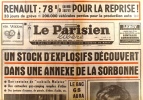 Le Parisien libéré. 18 juin 1968. Un stock d'explosifs découvert dans une annexe de la Sorbonne…. LE PARISIEN LIBERE 