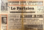 Le Parisien libéré. 19 juin 1968. Tourisme: La saison en péril… Joan de Kat en perdition…. LE PARISIEN LIBERE 