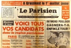 Le Parisien libéré. 28 juin 1968. Elections 2e tour: Voici tous vos candidats dans la région parisienne…. LE PARISIEN LIBERE 
