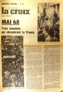 Le journal la Croix 9 juin 1968. Numéro spécial: Mai 68, trois semaines qui ébranlèrent la France.