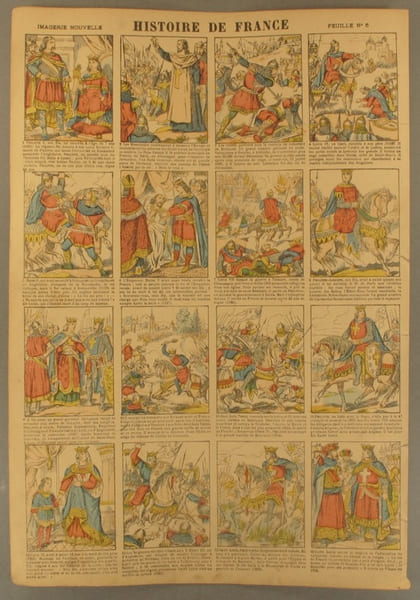 Histoire de France. Imagerie Nouvelle. Feuille N&deg; 6. De Philippe I &agrave; Saint Louis.. HISTOIRE DE FRANCE 