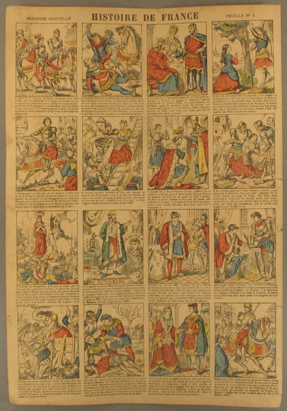 Histoire de France. Imagerie Nouvelle. Feuille N&deg; 8. De Charles V &agrave; Charles VIII.. HISTOIRE DE FRANCE 