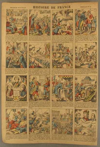 Histoire de France. Imagerie Nouvelle. Feuille N&deg; 13. De Necker aux guerres de Vend&eacute;e.. HISTOIRE DE FRANCE 