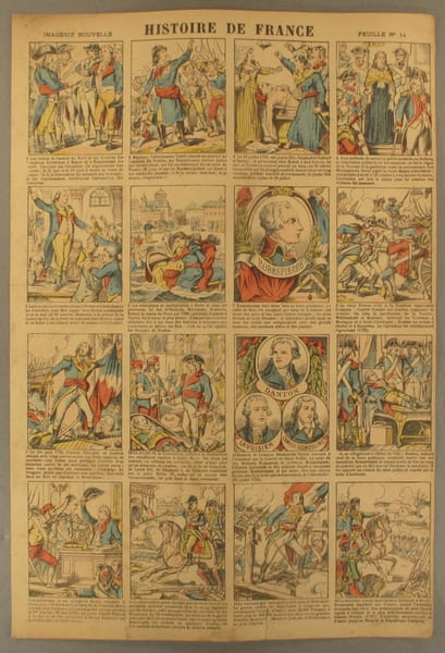 Histoire de France. Imagerie Nouvelle. Feuille N&deg; 14. De Robespierre &agrave; Bonaparte.. HISTOIRE DE FRANCE 