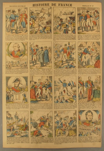 Histoire de France. Imagerie Nouvelle. Feuille N&deg; 17. De l'Empire &agrave; Louis-Philippe.. HISTOIRE DE FRANCE 