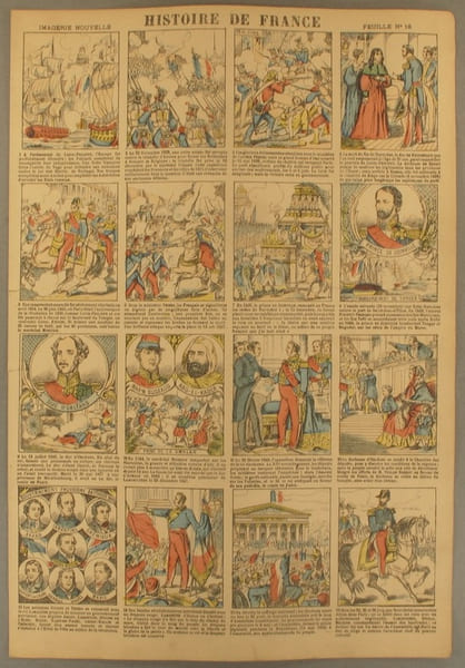 Histoire de France. Imagerie Nouvelle. Feuille N&deg; 18. De Louis-Philippe &agrave; Cavaignac.. HISTOIRE DE FRANCE 