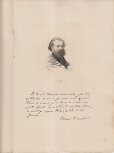Edouard Drumont. Extrait de l'album Mariani. Figures contemporaines. Notice biographique de deux pages. Un portrait et un fac-similé d'autographe vantant les mérites du vin de coca Mariani.