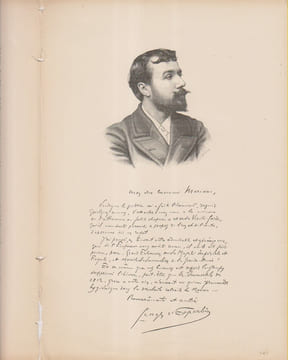Georges d'Esparbès. Extrait de l'album Mariani. Figures contemporaines. Notice biographique de deux pages. Un portrait et un fac-similé d'autographe ...