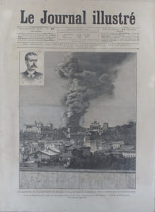 Le Journal illustré. Gravure à la Une : Explosion de la poudrière de Rome. Gravure intérieure double page : Journée du 1er mai, l'échauffourée de Clichy.