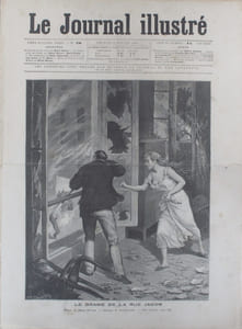 Le Journal illustré. Gravure à la Une : Le drame de la rue Jacob. Gravure intérieure double page : Garden-party à l'Elysée, la farandole.