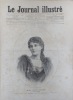Le Journal illustré. Gravure à la Une : Miss Maud Gonne, la patriote irlandaise. Gravure intérieure double page : Le pays de l'or au théâtre de la ...