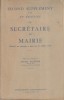 Second supplément à la 27e édition du Secrétaire de Mairie. Mise à jour au 31 juillet 1958.. BAZOCHE Michel 