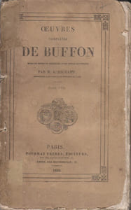 Oeuvres complètes de Buffon mises en ordre et précédées d'une notice historique par M. A. Richard. Tome 17 seul : Suite des oiseaux. 14 gravures en noir sur feuilles volantes n'appartiennent pas à cette édition.
