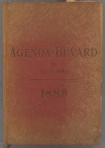 Agenda-Buvard du Bon Marché 1888. Pages d'agenda et pages de publicité pour le Bon Marché.