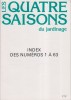 Les quatre saisons du jardinage. Index des 63 premiers numéros.. LES QUATRE SAISONS DU JARDINAGE - INDEX 