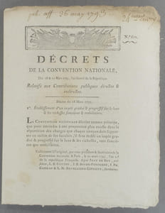 Décret de la Convention nationale relatif aux contributions publiques, directes et indirectes. Etablissement d'un impôt gradué et progressif sur le luxe et les richesses foncières et mobiliaires.