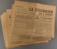 Le Courrier de l'Ouest. 10 premiers numéros de ce quotidien républicain régional qui succède au Petit Courrier collaborationniste. Tête de ...